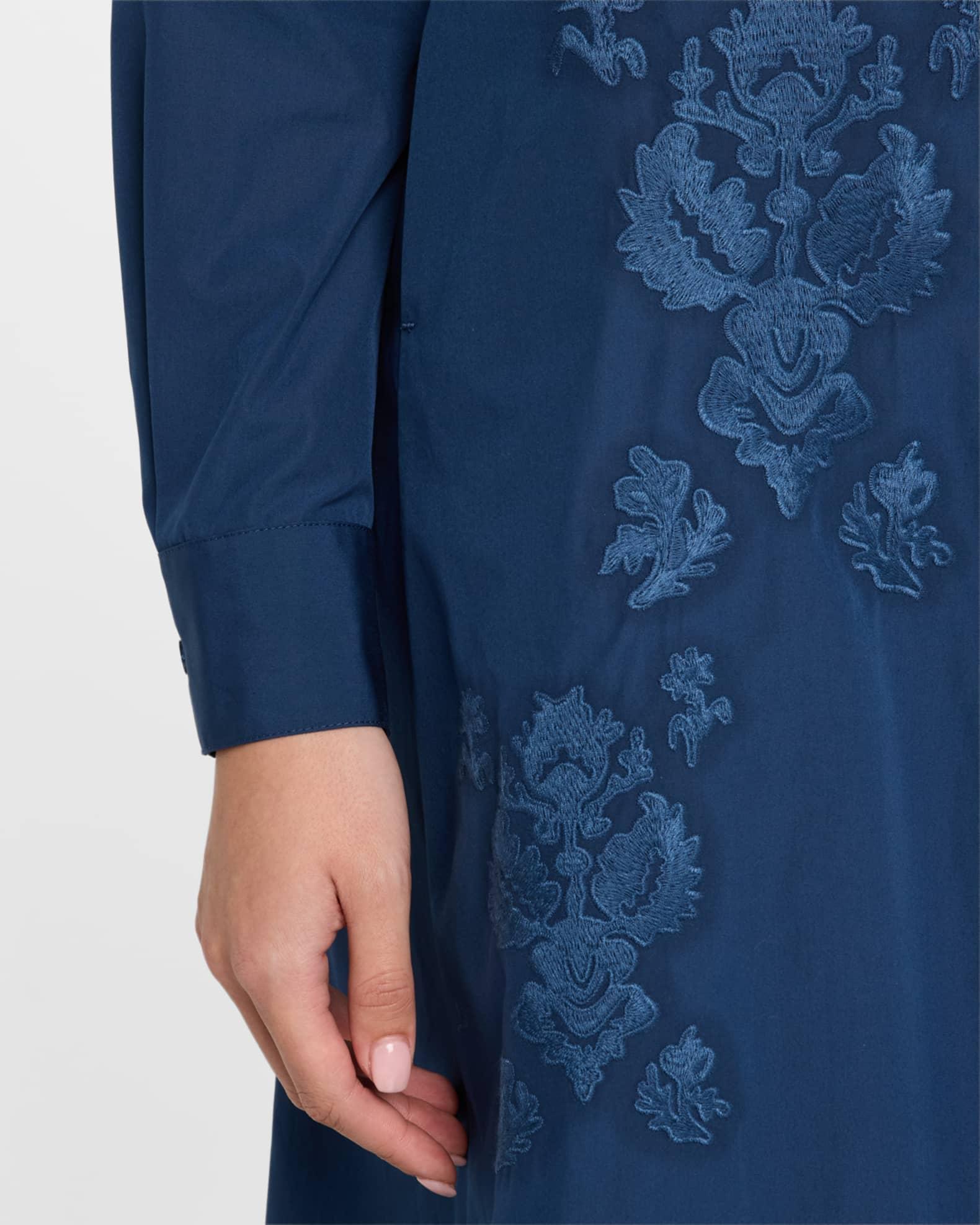 Embroidered Cotton Midi Shirtdress Product Image