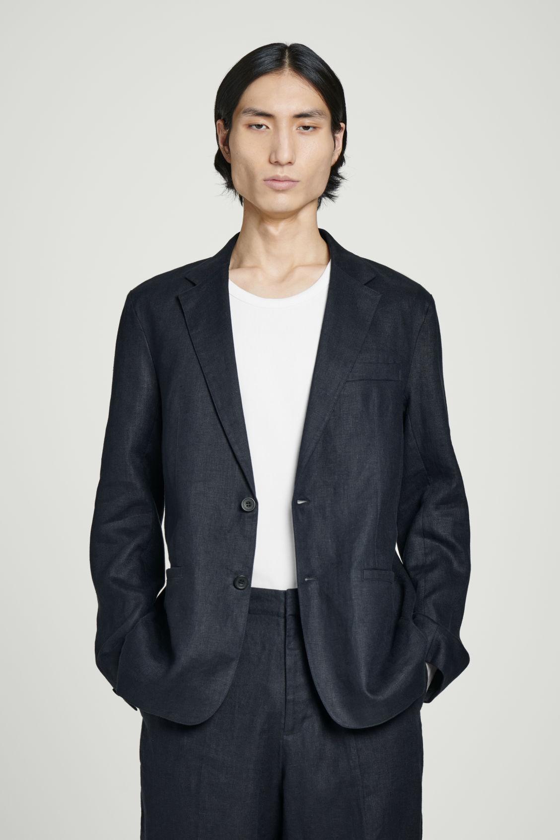 SINGLE-BREASTED LINEN BLAZER Product Image
