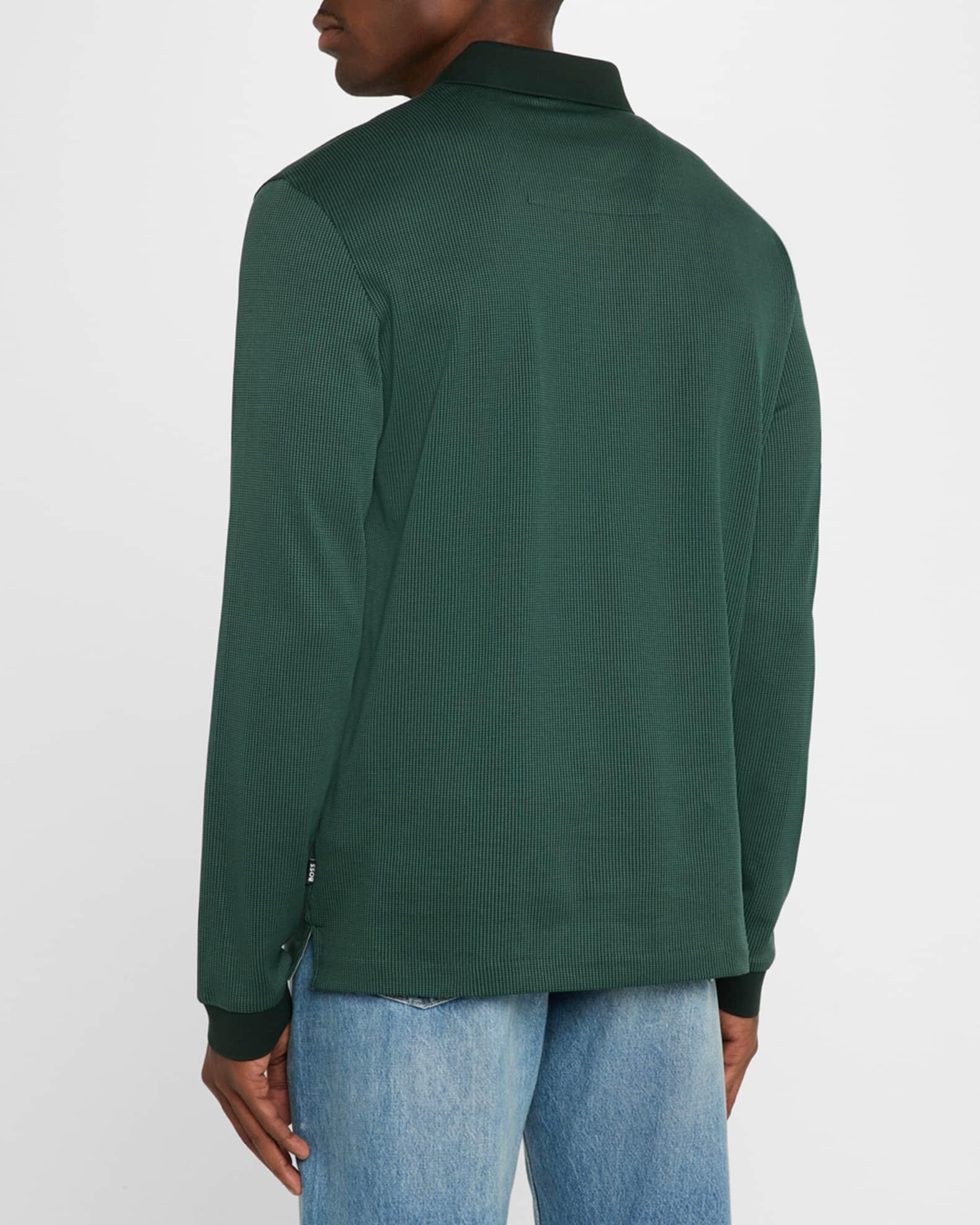 Men's Pado Cotton Textured Long-Sleeve Polo Shirt Product Image