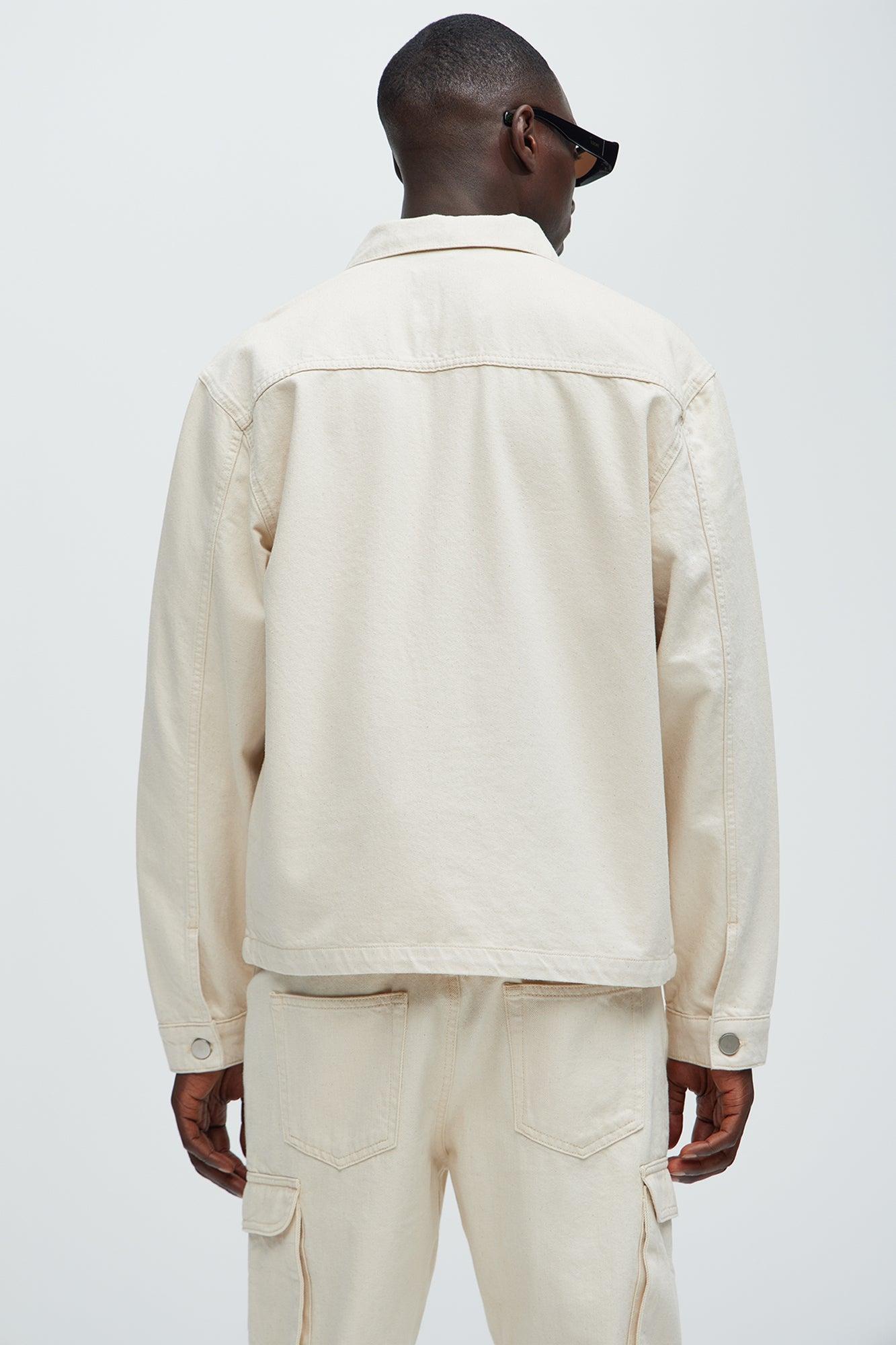 Benson Distressed Work Jacket - Cream Product Image