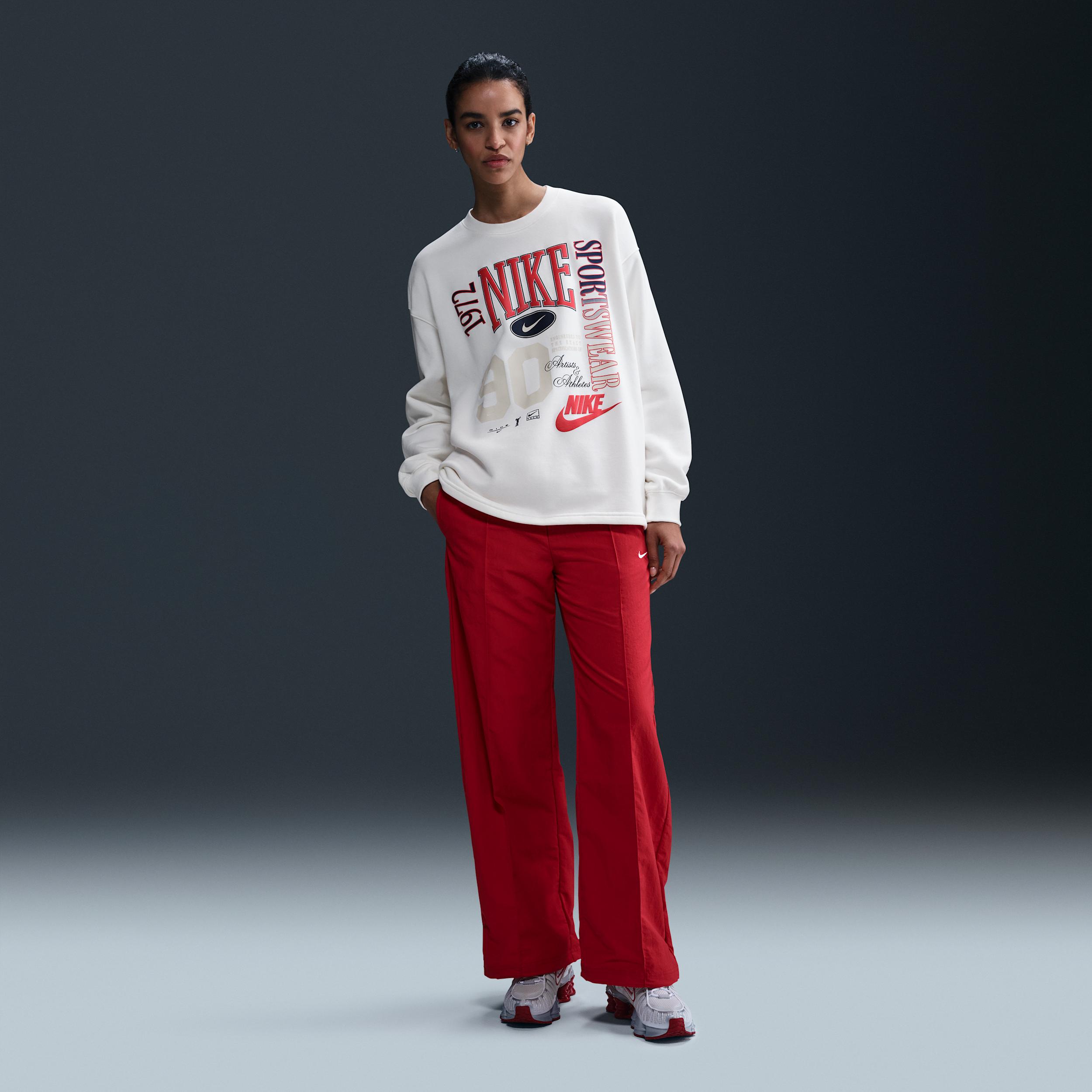 Womens Nike Sportswear Oversized Crew-Neck French Terry Sweatshirt | HF9491-133 Product Image