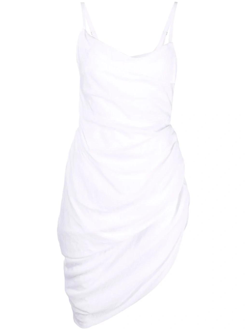 JACQUEMUS La Robe Saudade Long Viscose Blend Dress In White Product Image