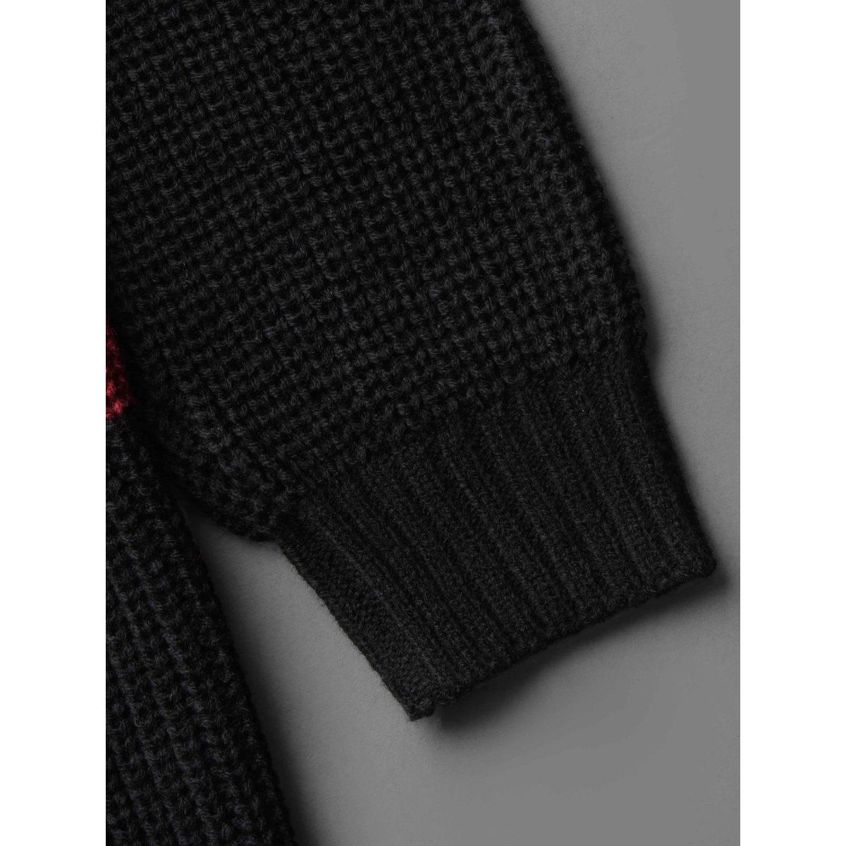 Plus Size Boat Neck Colorblock Contrast Pullover Scarlet Women Casual Loose Long Sleeve Boat Neck Everyday Pullovers BloomChic 30/6X Product Image