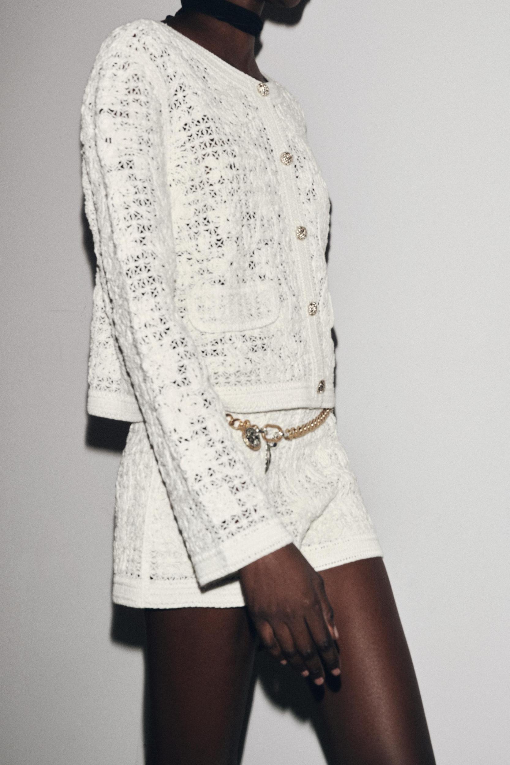 CROCHET BUTTON JACKET Product Image