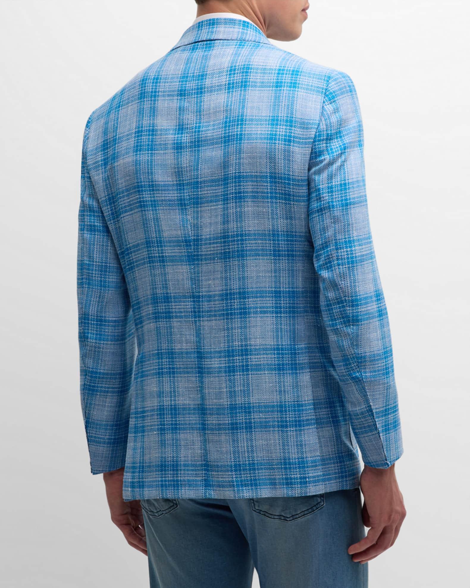 Men's Cashmere-Linen Plaid Sport Coat Product Image