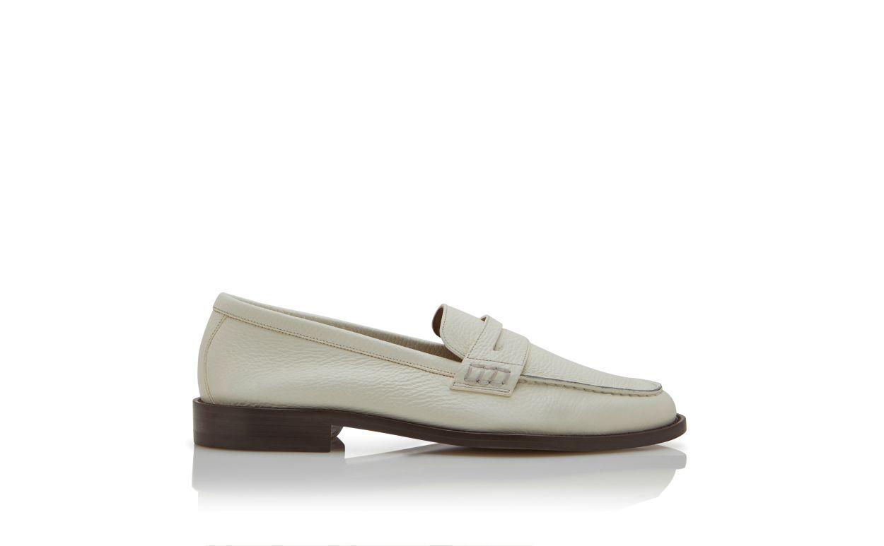 PERRY White Calf Leather Penny Loafers Product Image