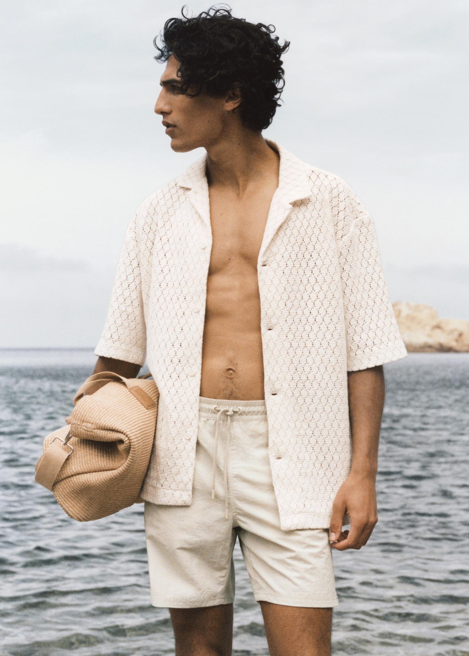 Basic drawstring swimsuit - Men | MANGO USA Product Image