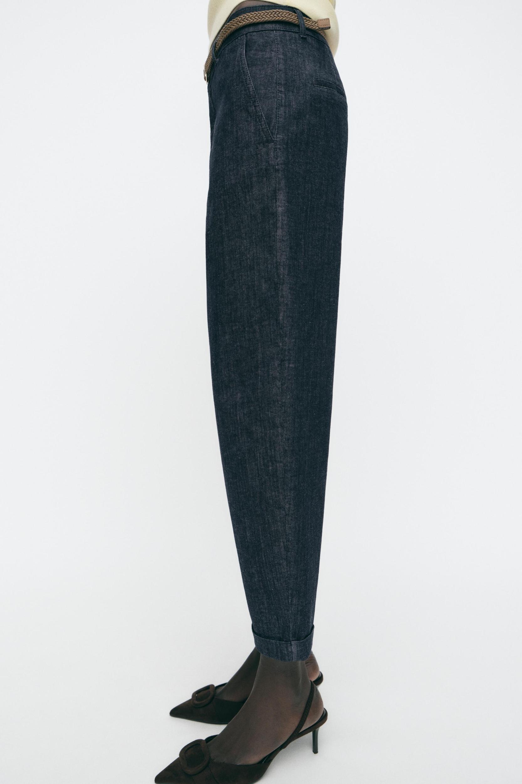 Z1975 BRAIDED BELT CHINO DENIM PANTS Product Image