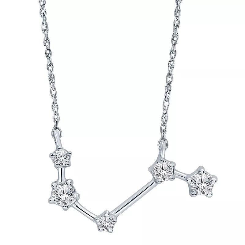 Sterling Silver 1/5 Carat T.W. Diamond Constellation Necklace, Women's, Size: 18", Scorpio Product Image