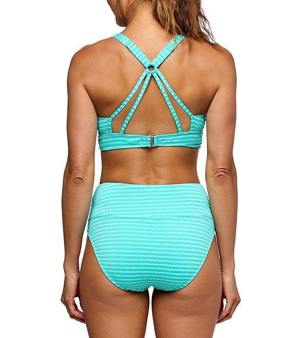 Next by Athena Coronado Stripe Harmony Rib Texture High Waist Swim Bottom Product Image