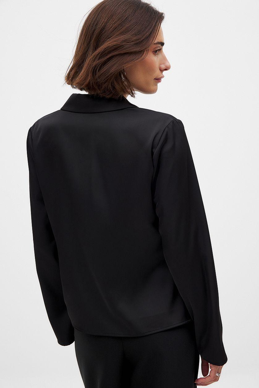 Tie Front Satin Blouse Product Image