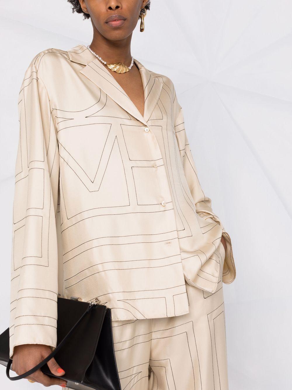 monogram silk pyjama shirt Product Image