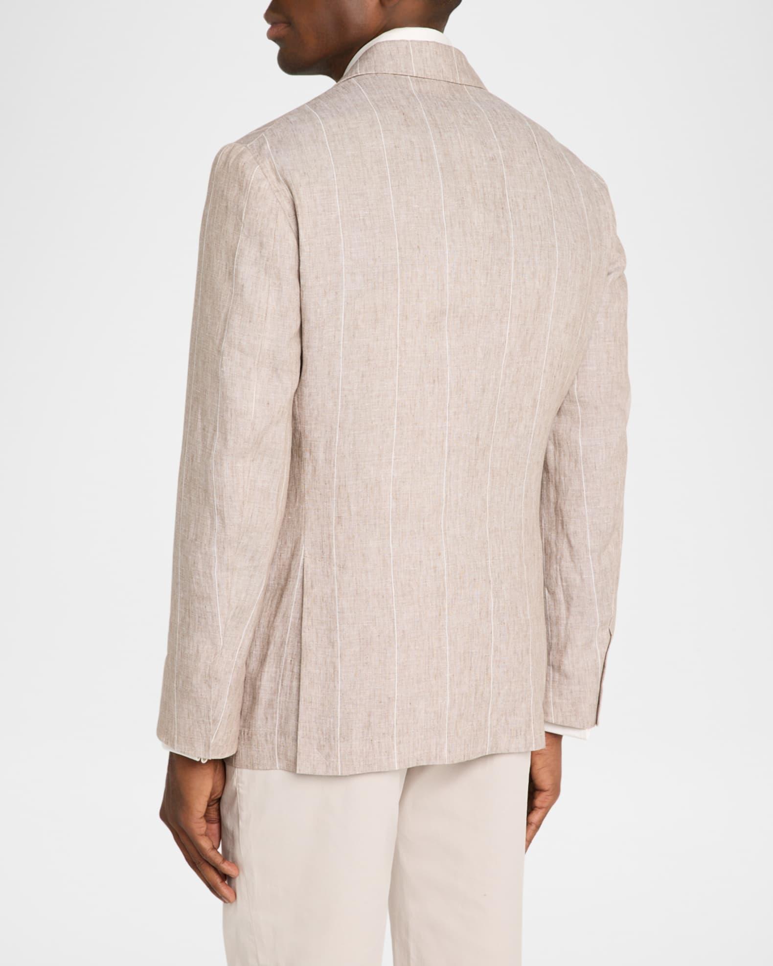 Men's Linen Stripe Single-Breasted Sport Coat Product Image