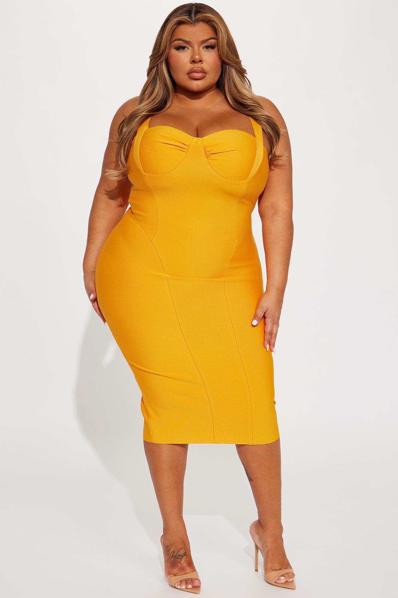 Cierra Bandage Midi Dress - Orange Product Image