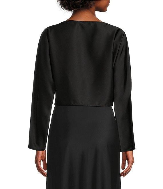 Antonio Melani Blyss Boat Neck Long Sleeve Coordinating Satin Blouse Product Image