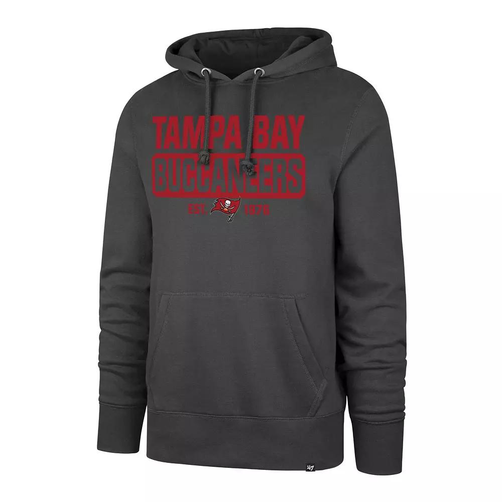 Men's '47 Pewter Tampa Bay Buccaneers Box Out Headline Pullover Hoodie,  Product Image