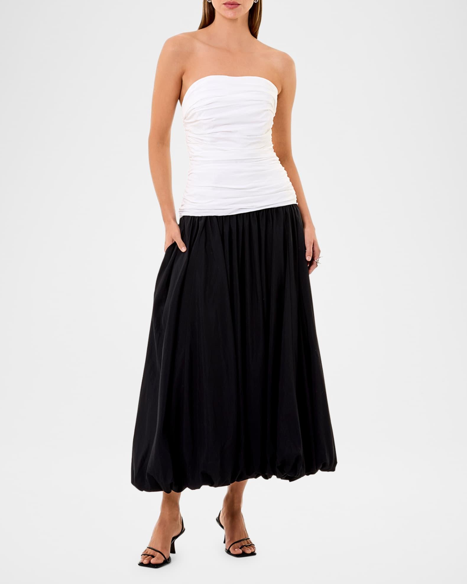 Despina Strapless Ruched Bubble Midi Dress Product Image