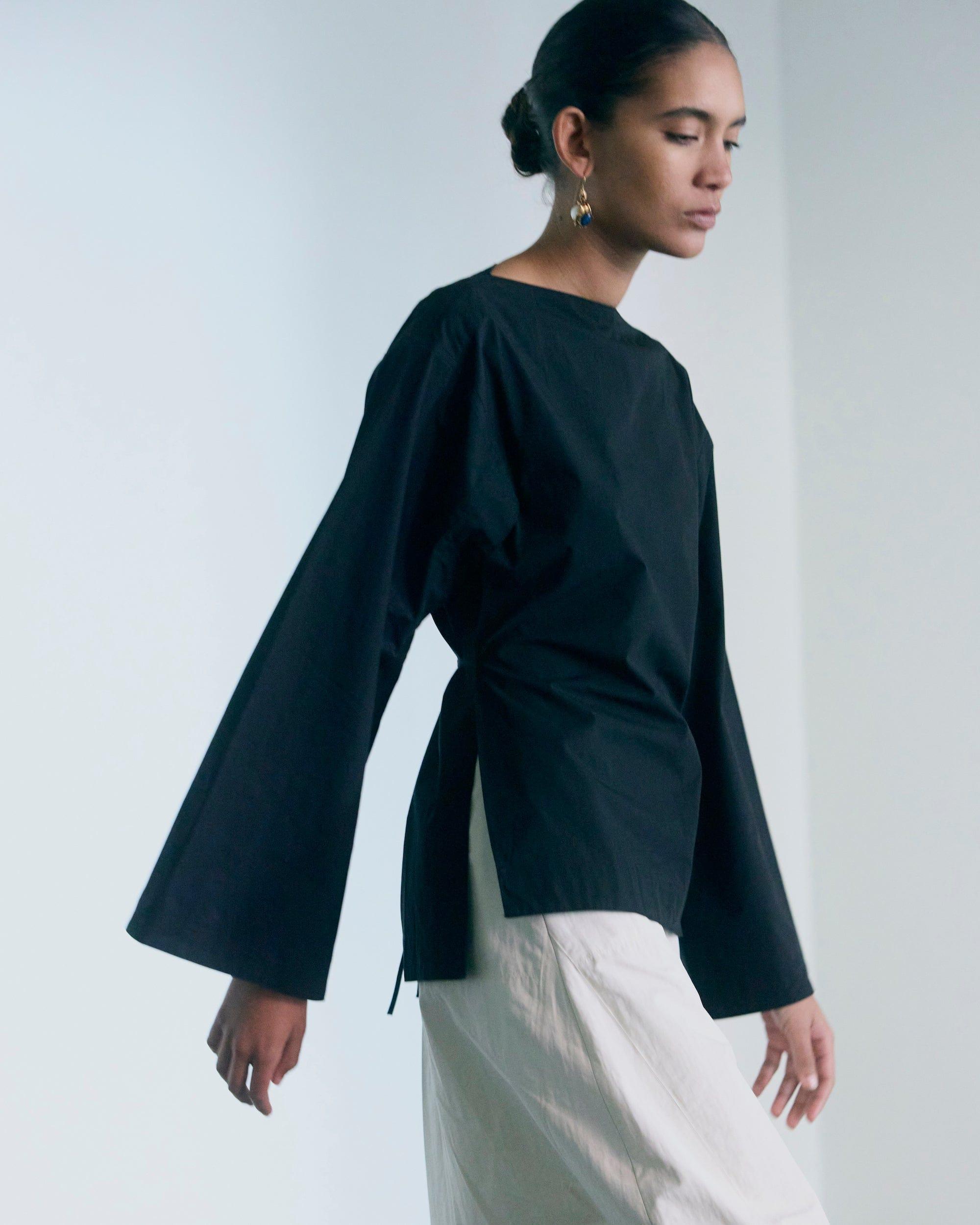 Iliana Sculpted Flare-Sleeve Blouse Product Image