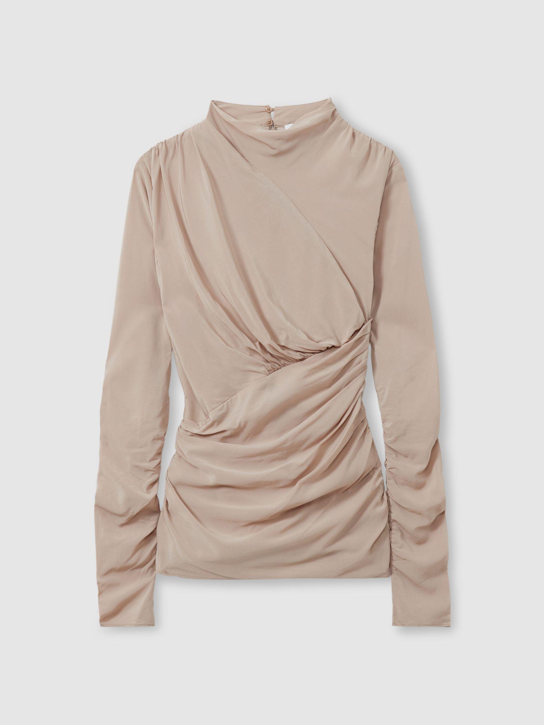 Eleni Blush Ruched Long Sleeve Top Product Image