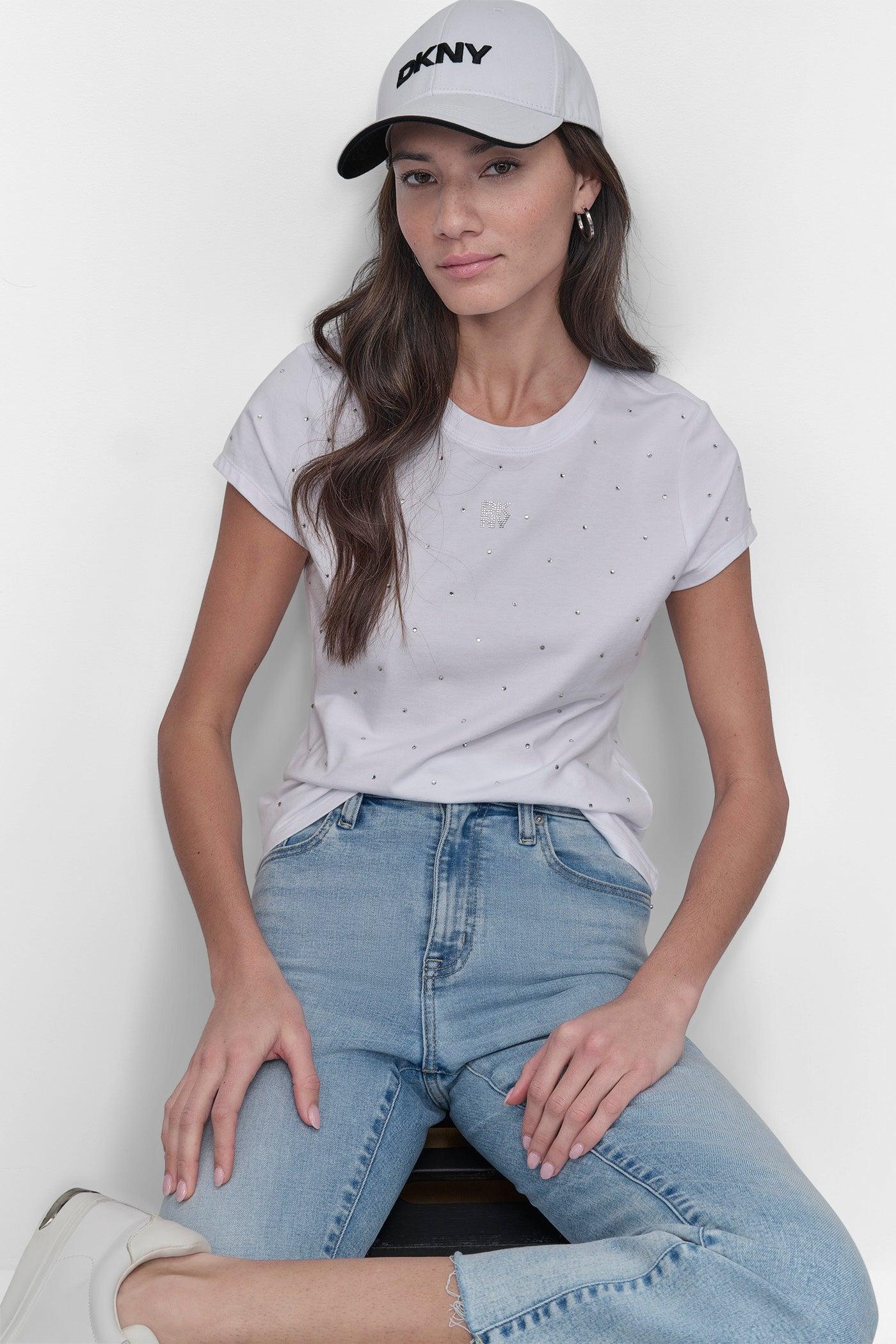 CRYSTAL EMBELLISHED LOGO TEE Product Image