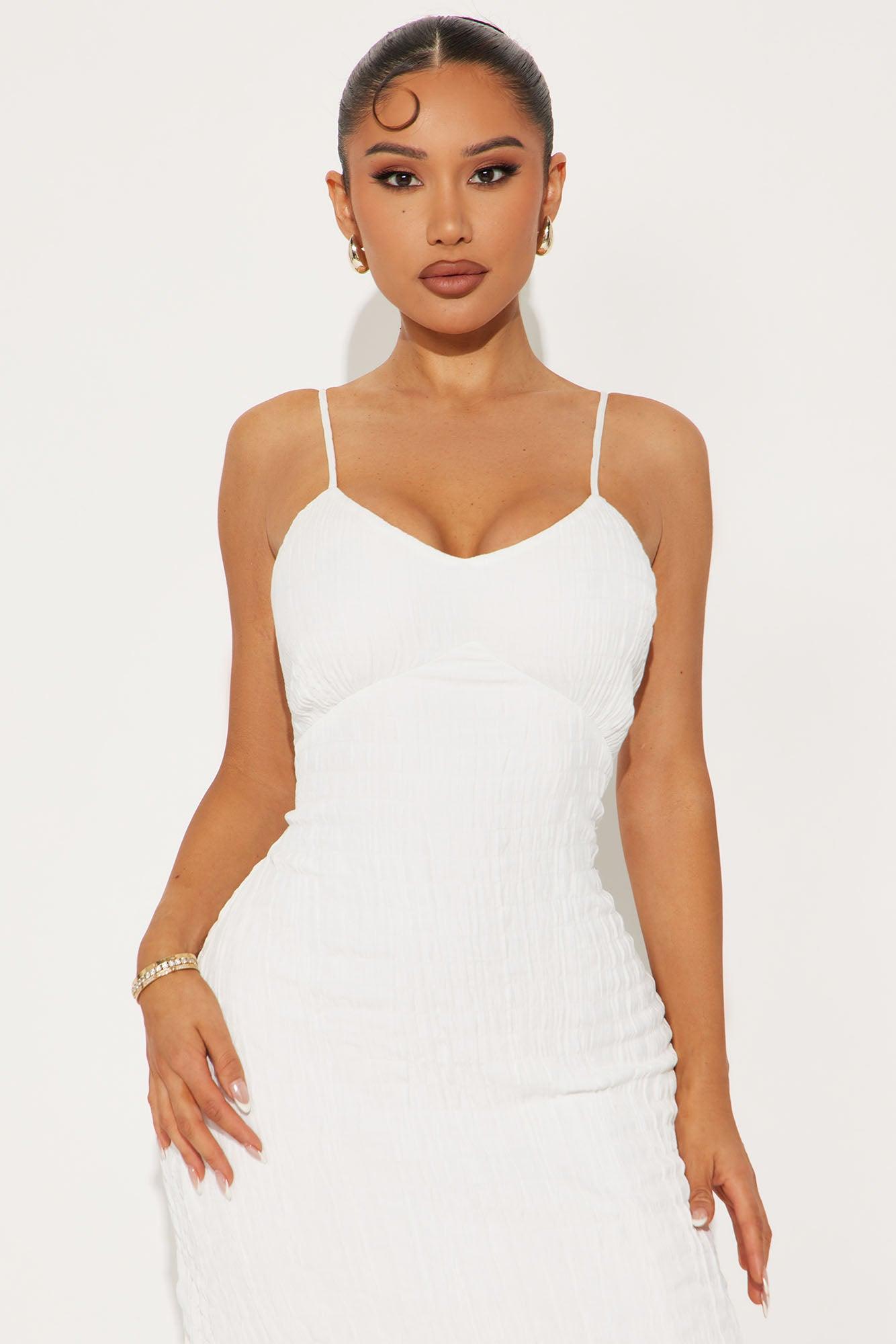 Milana Smocked Midi Dress - White Product Image