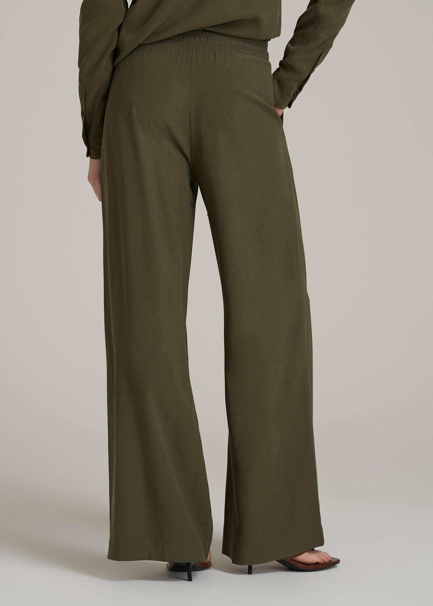 Relaxed Pull-On Pants for Tall Women in Forest Night Female Product Image