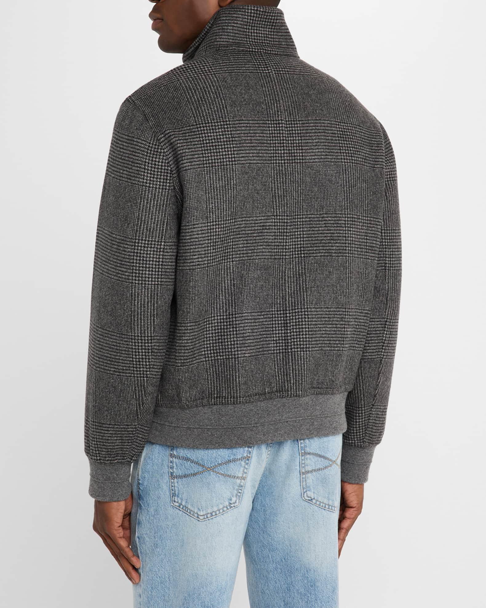 Men's Reversible Cashmere Plaid Full-Zip Bomber Jacket Product Image