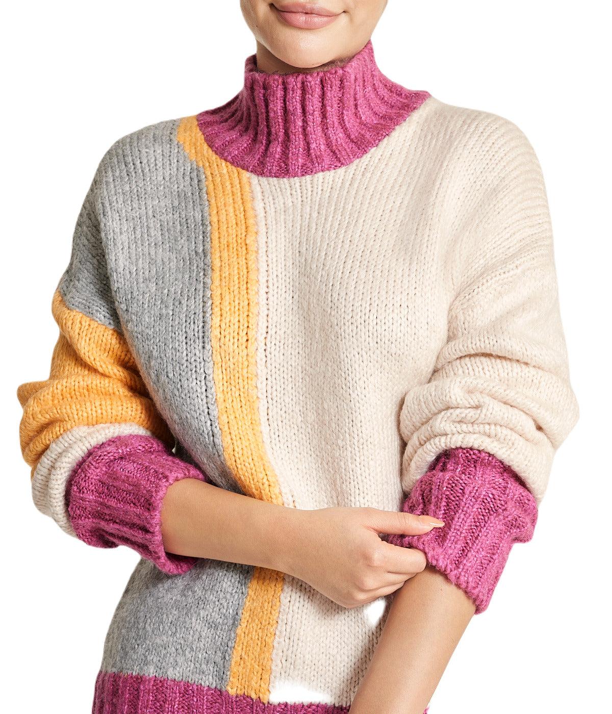 Color Block Tunic Sweater Product Image