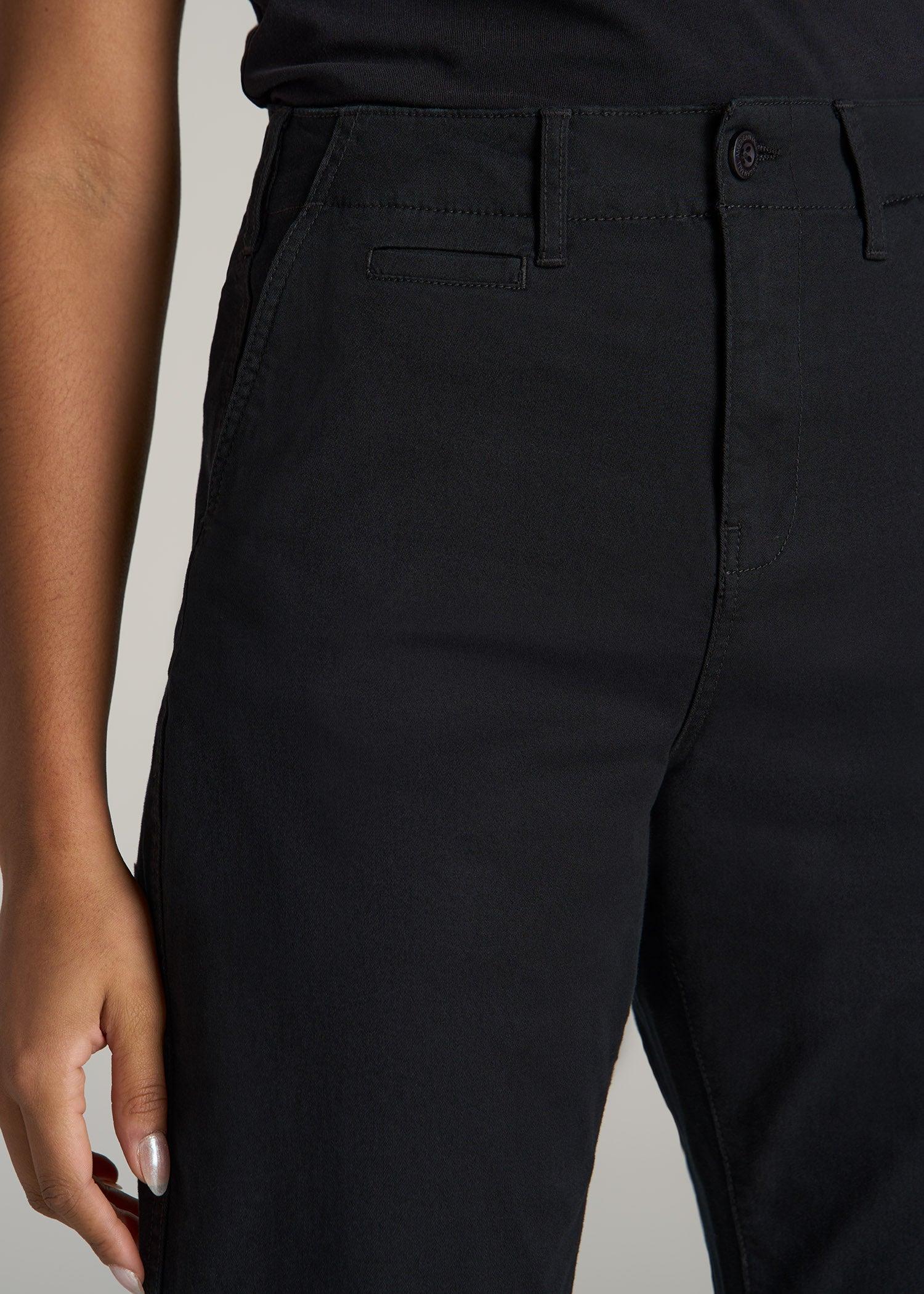 High Rise Tapered Chino Pants for Tall Women in Washed Black Female Product Image