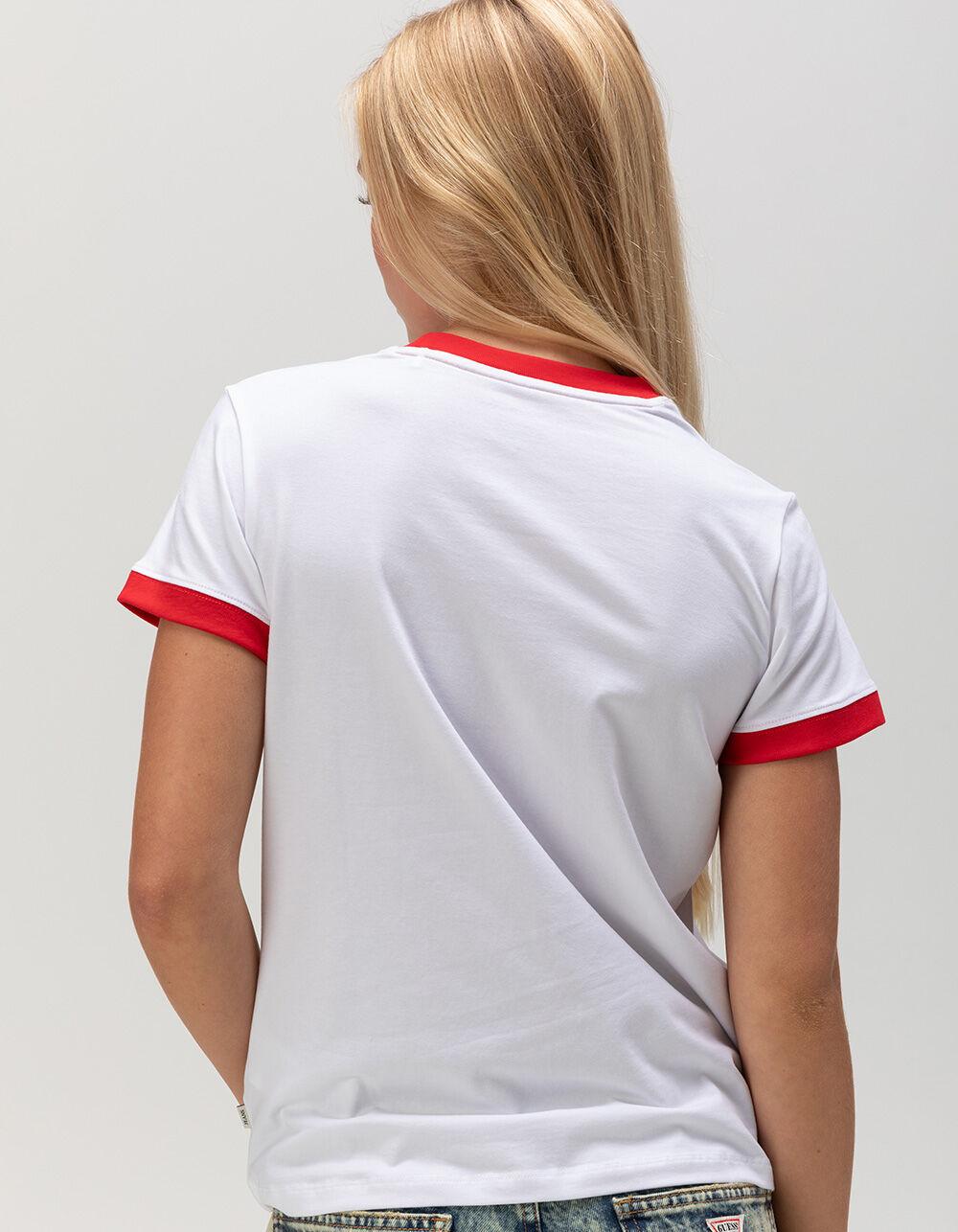 GUESS JEANS Womens Ringer Tee - WHITE Product Image