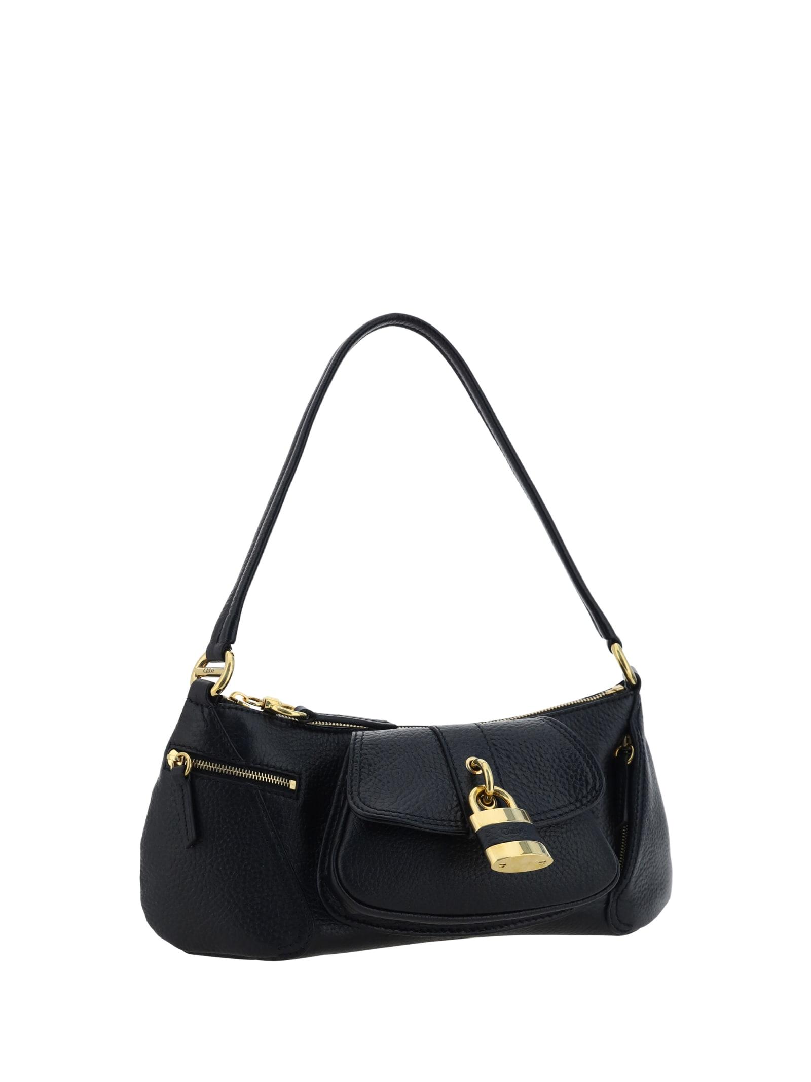 CHLOÉ The 99 Embellished Textured-leather Shoulder Bag In Black Product Image