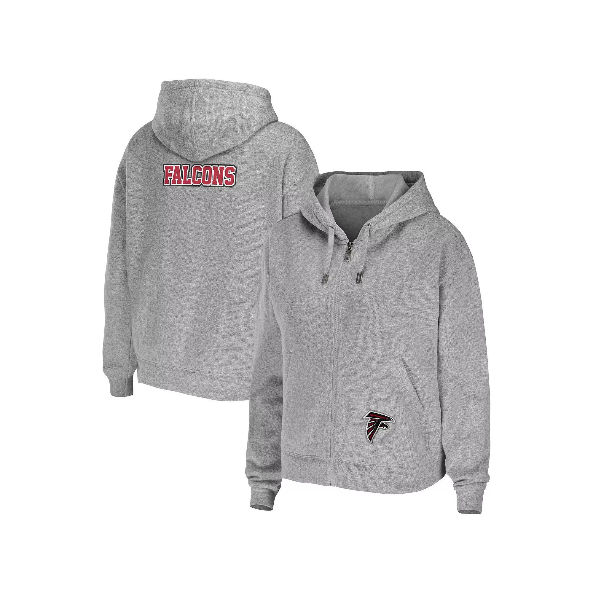 Women's WEAR by Erin Andrews Heathered Gray Atlanta Falcons Team Full-Zip Hoodie, Size: XL, Grey Product Image