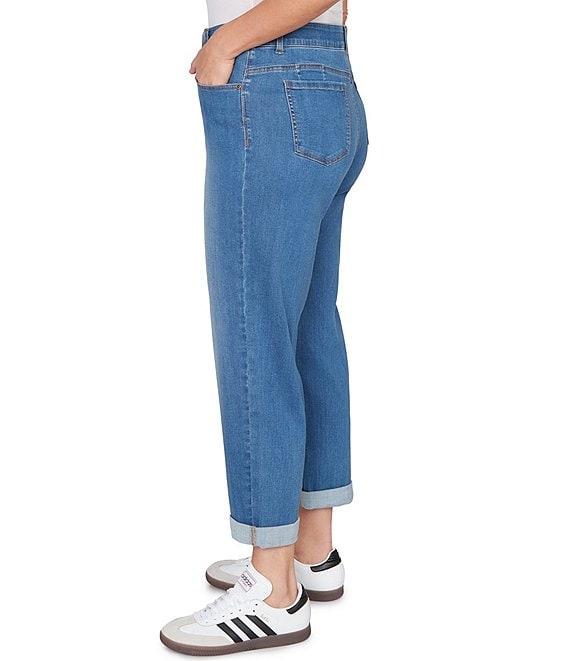 Ruby Rd. Plus Size Ultra-Soft Rolled Hem Girlfriend Jeans Product Image