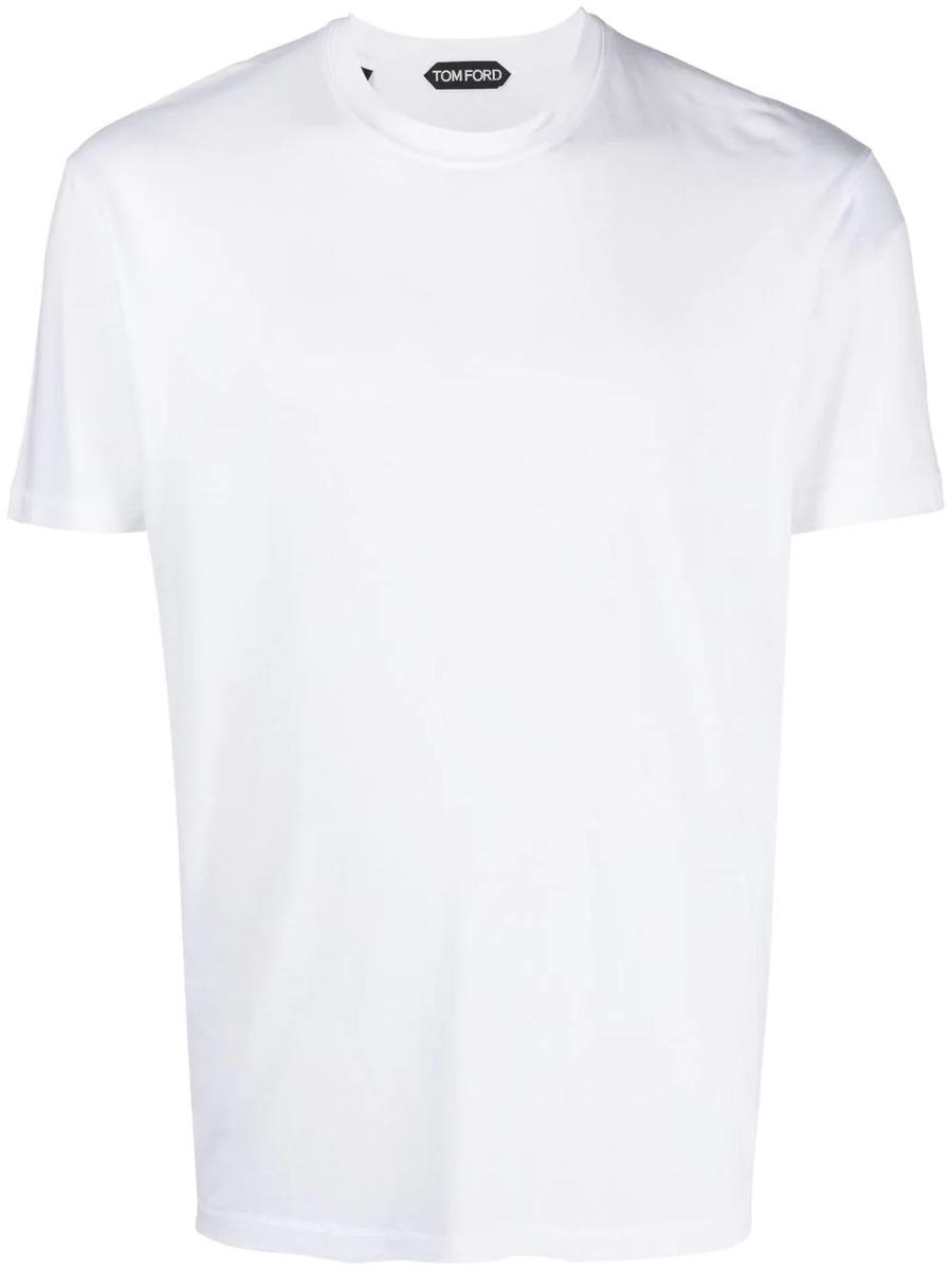TOM FORD Placed Rib Slim-fit Lyocell And Cotton-blend T-shirt In Neutrals Product Image