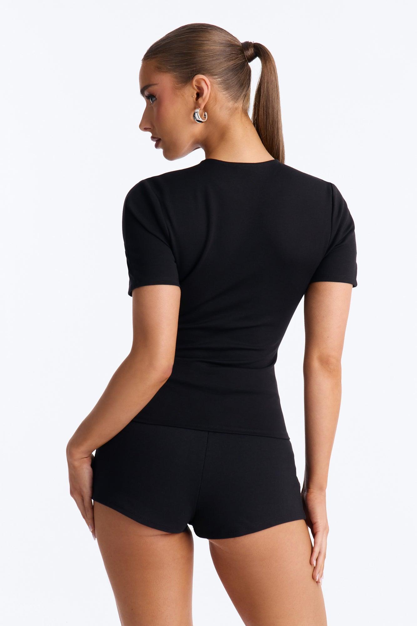 Hooked On You Short Sleeve Top - Black Female Product Image