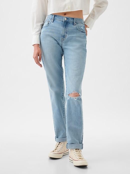 Mid Rise Girlfriend Jeans Product Image