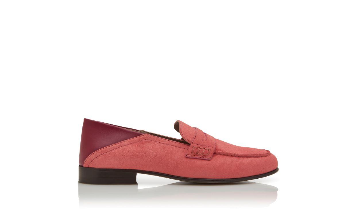 PLYMOUTH Pink Suede Penny Loafers  Product Image