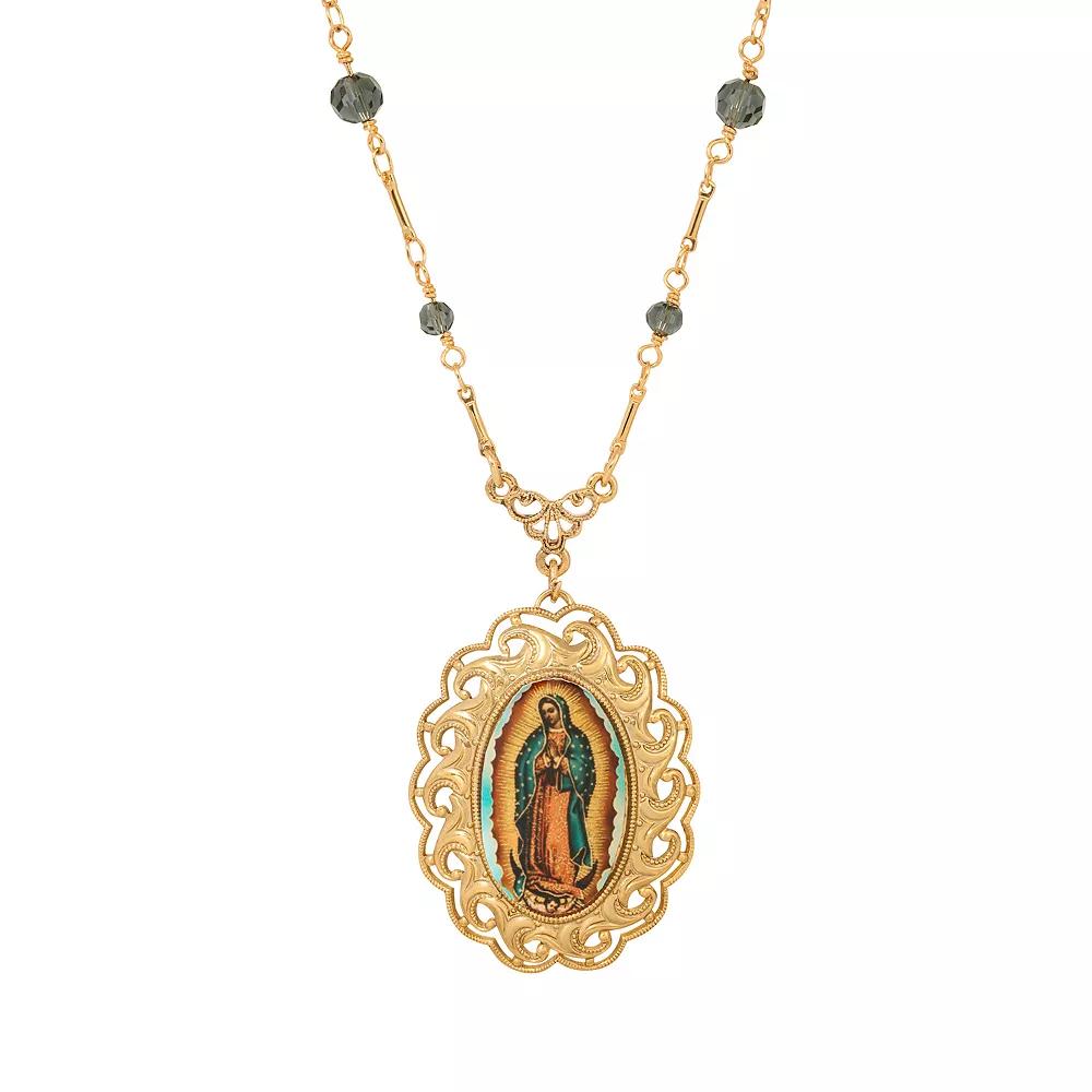 Symbols of Faith Lady Of Guadalupe Oval Pendant Necklace, Womens, Multi Product Image