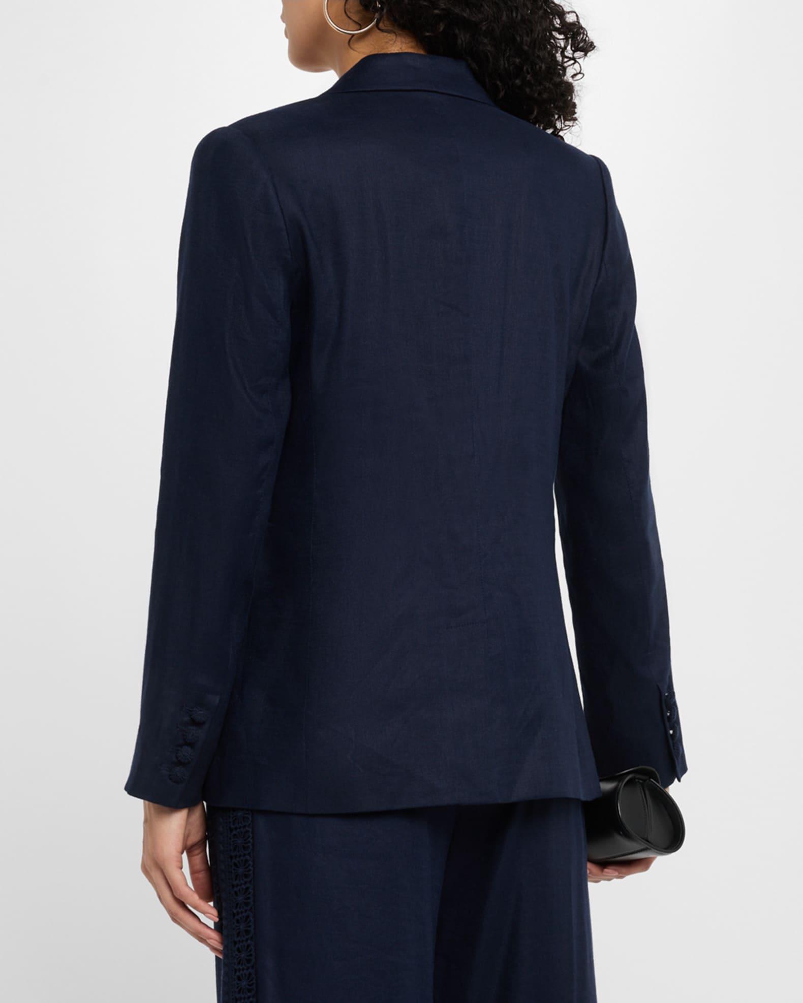 The Aster Single-Button Linen Jacket Product Image