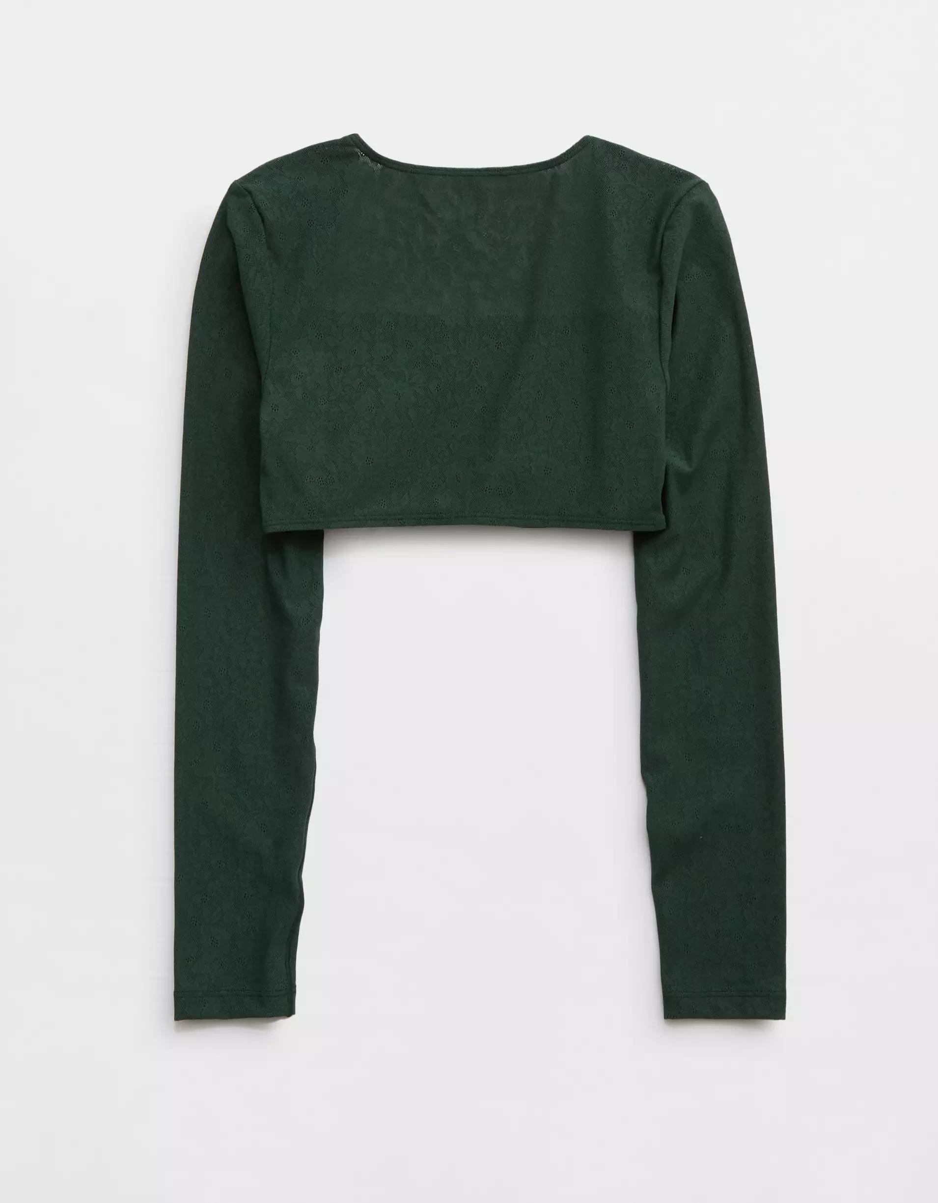 OFFLINE By Aerie Real Me Lace Long Sleeve Bra Top Product Image