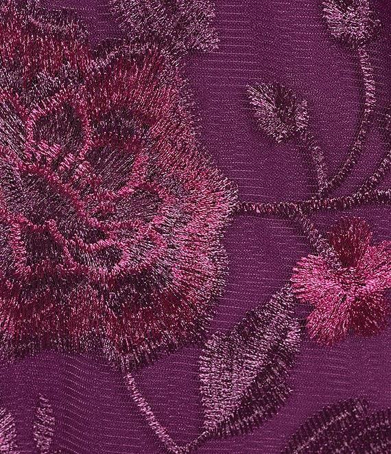 Marina Plus Size Embroidered Tulle Flower Lace Sleeveless Midi Dress Product Image