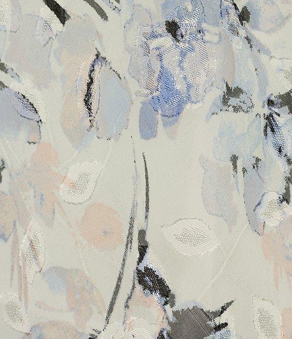 Alex Evenings 3/4 Sleeve Boat Neck Asymmetrical Triple Tier Floral Chiffon Blouse Product Image