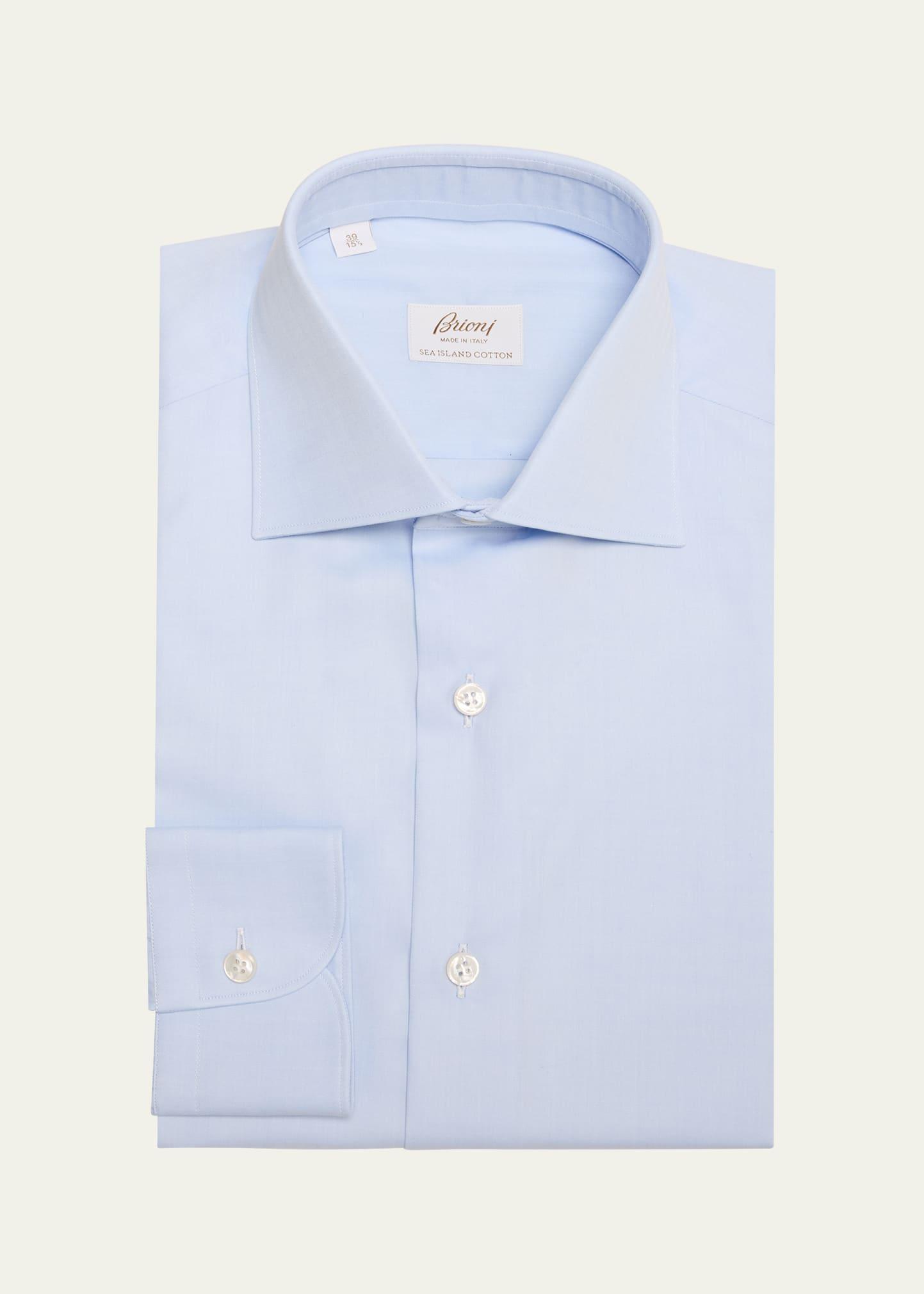 Mens Sea Island Cotton Herringbone Dress Shirt Product Image