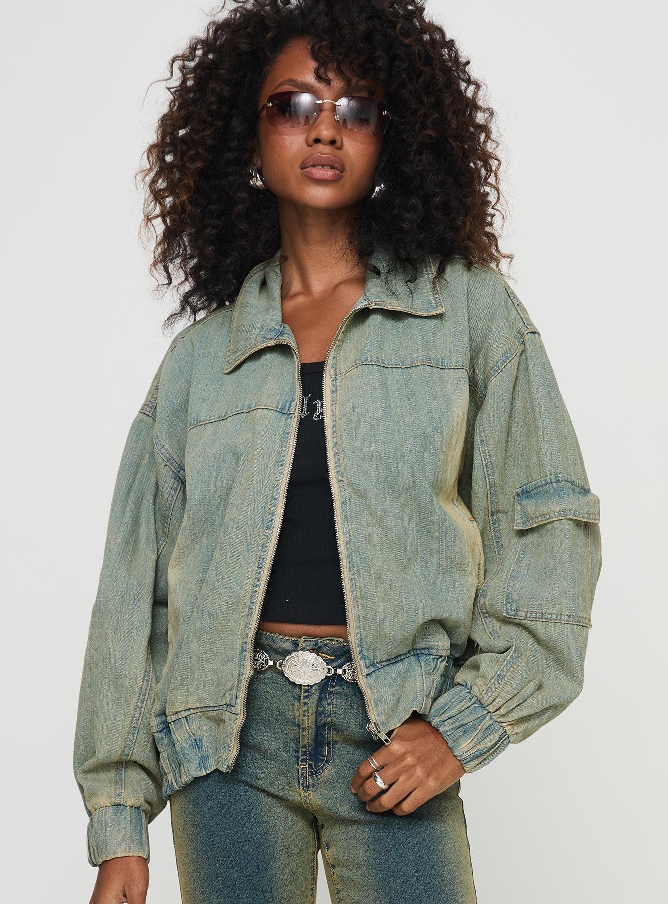 Korbin Denim Bomber Jacket Antique Wash Product Image