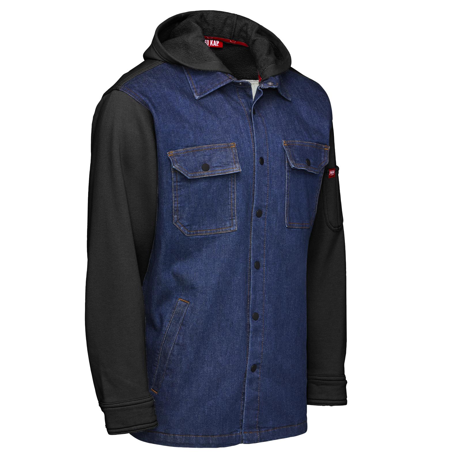 Men’s Denim and Fleece Hooded Shirt Jacket Product Image