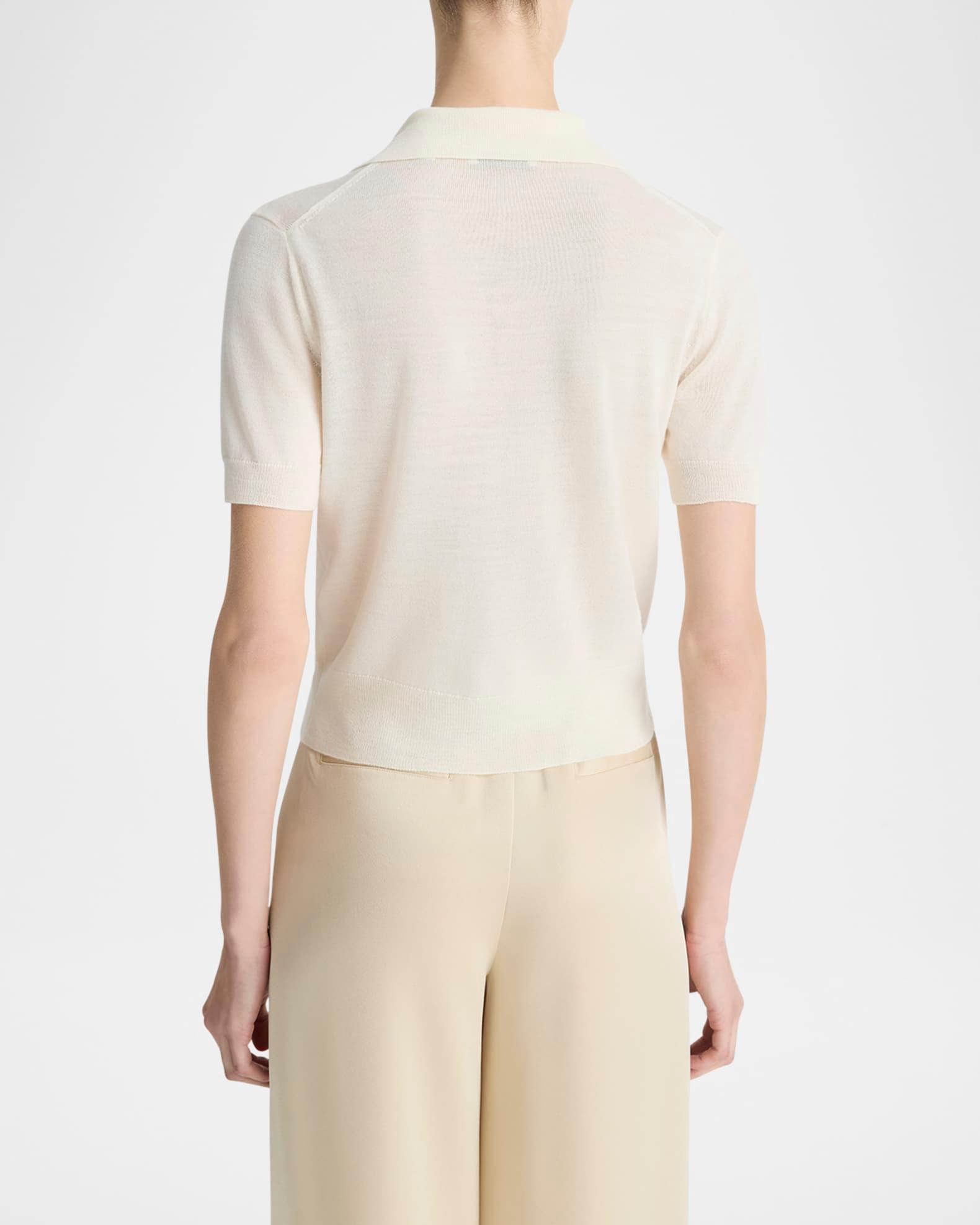 Short-Sleeve Button-Front Sweater Product Image