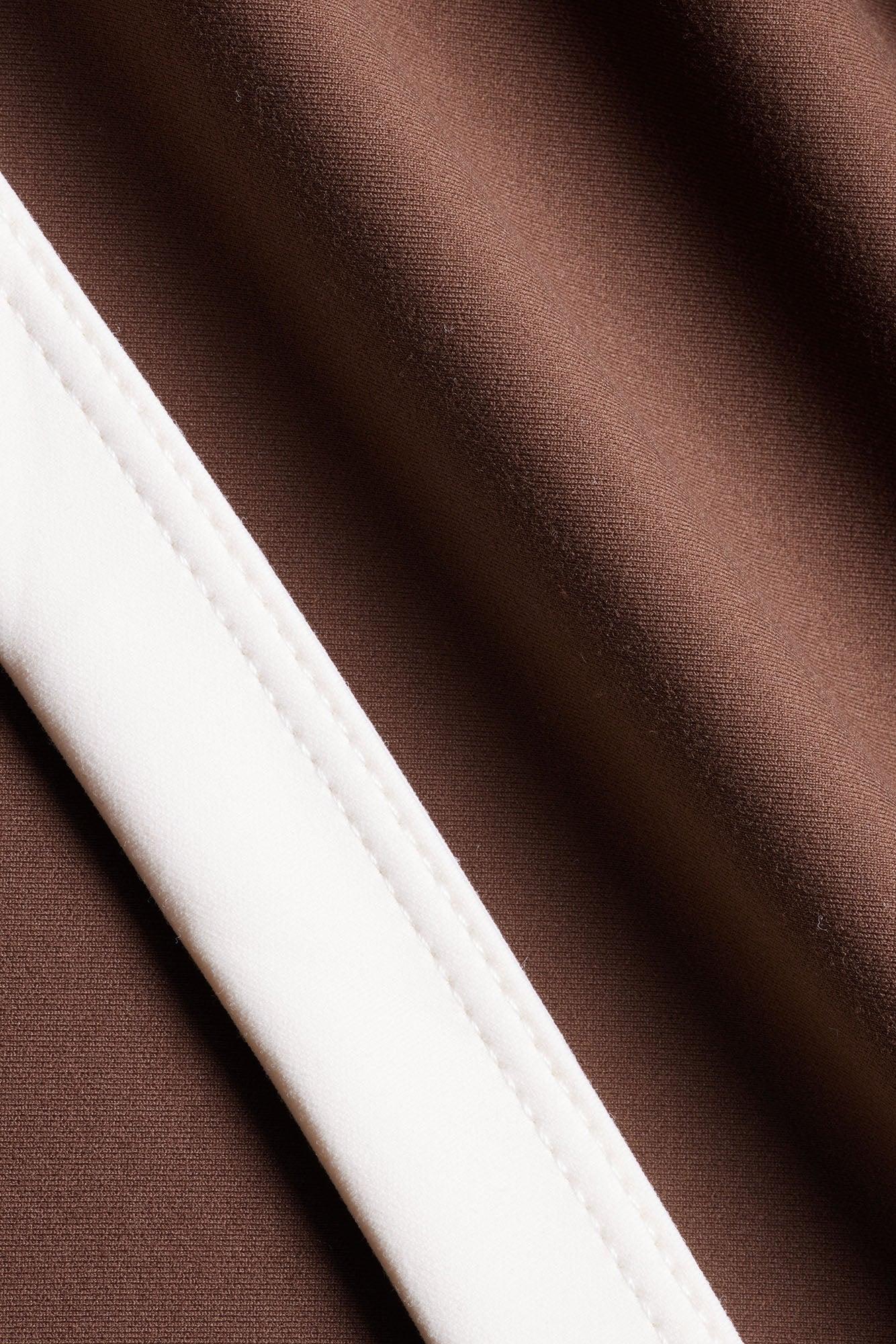 CloudForm™ High Neck Contrast Sports Top - Brown Combo Female Product Image