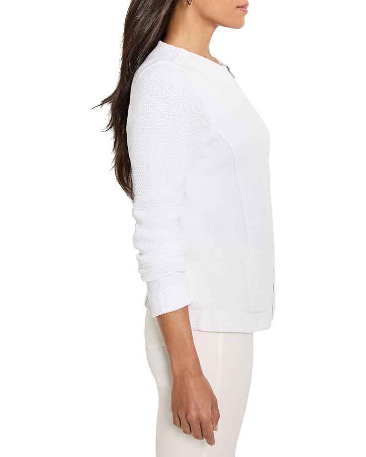 Pinstripe Notch Collar Knit Jacket Product Image