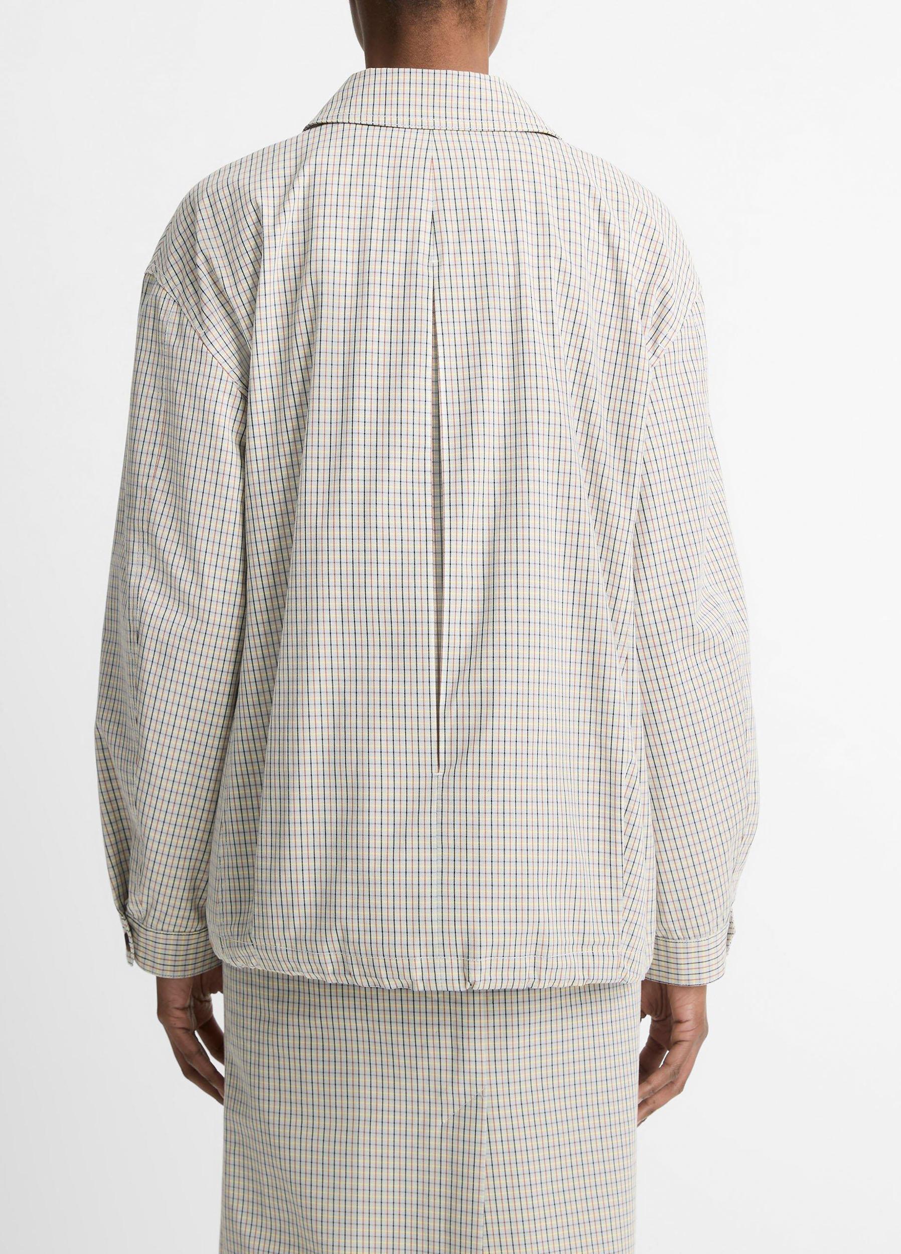 Gardener's Check Cotton Oversized Bomber Jacket Product Image