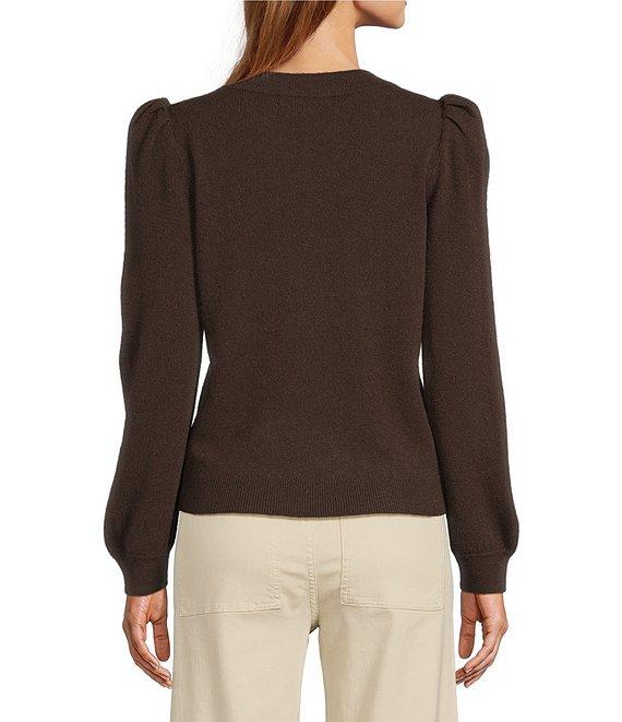 Antonio Melani Lisa Puff Sleeve Crew Neck Cashmere Sweater Product Image